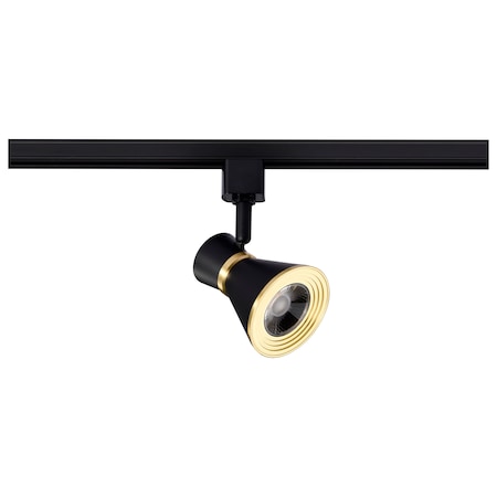 Nuvo 12-Watt LED Cinch Track Head - 3000K - Matte Black and Brushed Brass Finish TH633